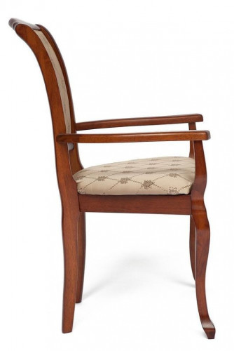 Кресло Geneva (GN-AC ), дерево гевея, 60х54х96см, MAF Brown, ткань золотистые цветы (SK-GF)