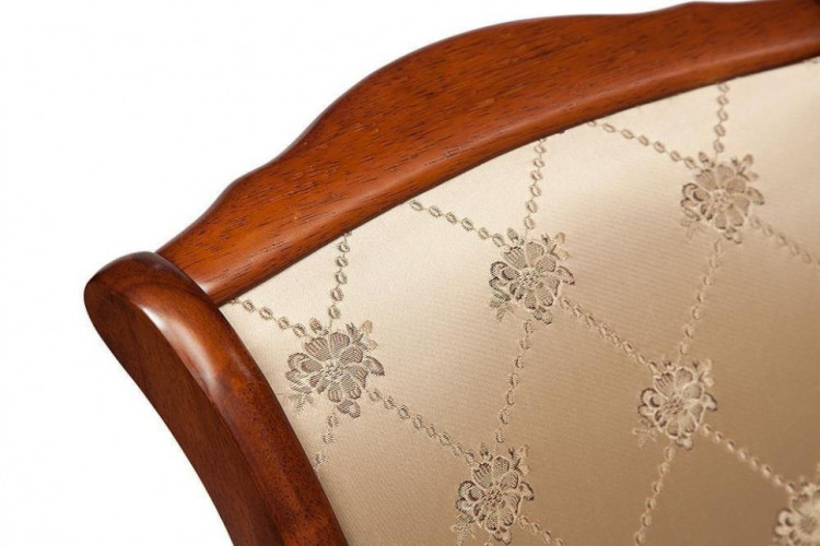 Кресло Geneva (GN-AC ), дерево гевея, 60х54х96см, MAF Brown, ткань золотистые цветы (SK-GF)