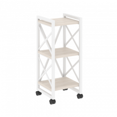 Loft Стеллаж на колесных опорах-3 полки VR.L-MST.K-3.4 Денвер светлый/Белый металл 400*400*968