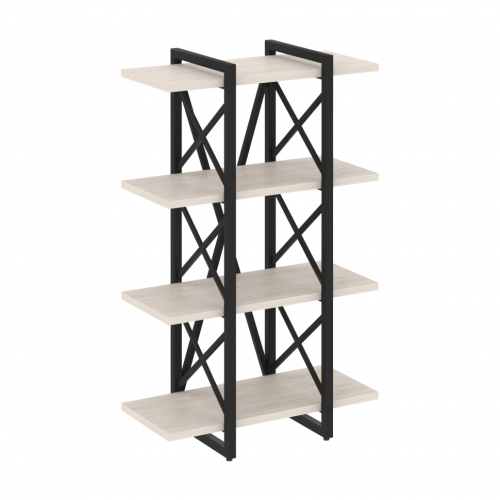 Loft Стеллаж на регулируемых опорах-4 полки VR.L-MST.O-4.4V Денвер светлый/Чёрный металл 800*400*1280