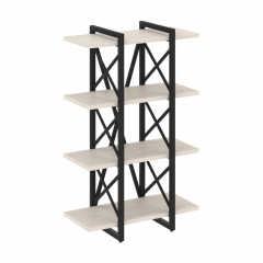 Loft Стеллаж на регулируемых опорах-4 полки VR.L-MST.O-4.4V Денвер светлый/Чёрный металл 800*400*1280