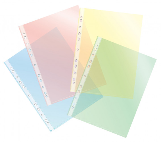 Папка-вкладыш Бюрократ Премиум -013COLOR ассорти глянцевые А4+ 30мкм (упак.:50шт)