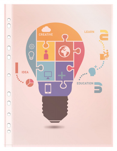 Папка-вкладыш Бюрократ Премиум -013COLOR ассорти глянцевые А4+ 30мкм (упак.:50шт)