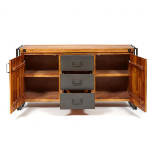 Комод Secret De Maison CITY ( mod. CTY D01ABOIS2-150 ), дерево акация, 150*45*80, коричневый дым (smoke brown B034)