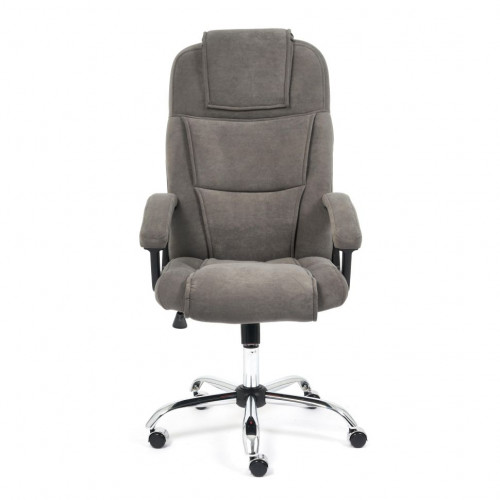 Кресло BERGAMO (хром), флок , серый, 29