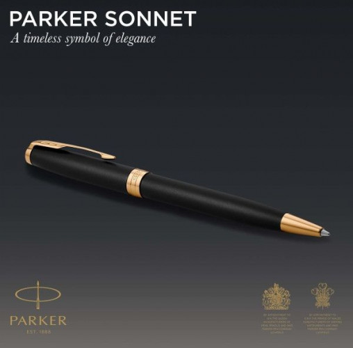 Ручка шариков. Parker Sonnet Core K528 (CW1931519) Matte Black GT M черн. черн. подар.кор.