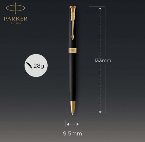 Ручка шариков. Parker Sonnet Core K528 (CW1931519) Matte Black GT M черн. черн. подар.кор.