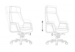 Кресло руководителя Бюрократ _Antonio черный кожа крестов. алюминий