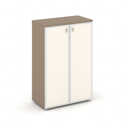 Estetica Шкаф сред. широкий (2 сред. фасада стекло лакобель в раме) ES.ST-2.4R I Латте/Лакобель ivory 800*420*1207