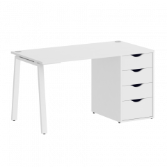 Home Office Стол письменный VR.SP-3-138.4.A Белый бриллиант/Белый металл 1380*720*750