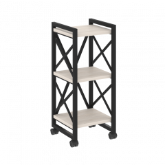 Loft Стеллаж на колесных опорах-3 полки VR.L-MST.K-3.4 Денвер светлый/Чёрный металл 400*400*968