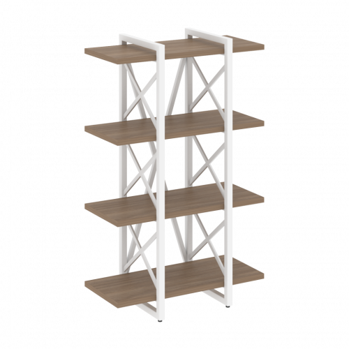 Loft Стеллаж на регулируемых опорах-4 полки VR.L-MST.O-4.4V Дуб аризона/Белый металл 800*400*1280