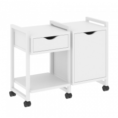 Loft Тумба на колесных опорах наборная. Вариант №3 VR.L-TN-3.K Белый бриллиант/Белый металл 970*460*767