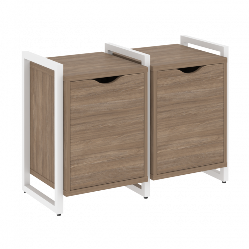 Loft Тумба на регулируемых опорах наборная. Вариант №2 VR.L-TN-2.O Дуб аризона/Белый металл 970*460*719