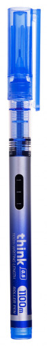 Ручка роллер Deli Think (EQ300-BL) синий d=0.5мм син. черн. игловидный пиш. наконечник
