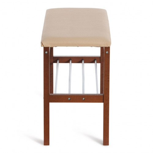 Банкетка BERYL, дерево / экокожа, 67*31*49 см, темный орех/бежевый