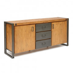 Комод Secret De Maison CITY ( mod. CTY D01ABOIS2-180 ), металл/дерево акация, 180х45х80см, коричневый дым (smoke brown B034)