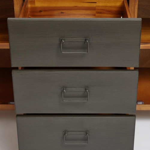 Комод Secret De Maison CITY ( mod. CTY D01ABOIS2-180 ), металл/дерево акация, 180х45х80см, коричневый дым (smoke brown B034)