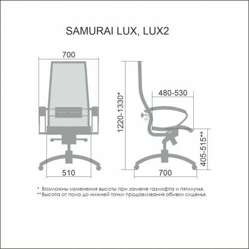 Кресло Метта Samurai Lux-2 MPES коричневый