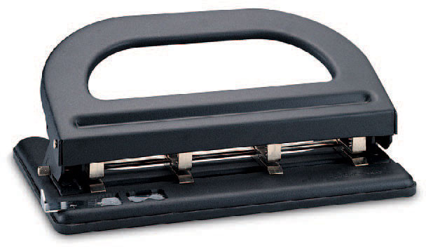 Дырокол Kw-Trio 09640 макс.:30лист. черный отв.:4 с линейкой