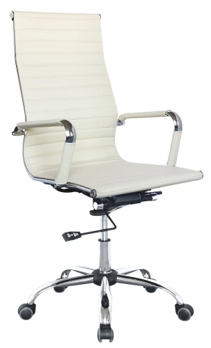 Кресло руководителя Бюрократ CH-883 слоновая кость эко.кожа крестов. металл хром