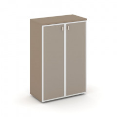 Estetica Шкаф сред. широкий (2 сред. фасада стекло лакобель в раме) ES.ST-2.4R U Латте/Лакобель umbra 800*420*1207