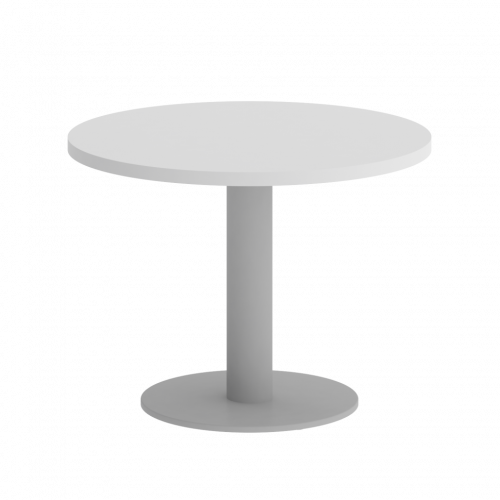 Home Office Стол журнальный круглый VR.SP-5-60.1G Белый/Серый металл 600*600*450