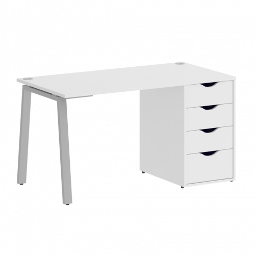 Home Office Стол письменный VR.SP-3-138.4.A Белый бриллиант/Серый металл 1380*720*750