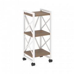 Loft Стеллаж на колесных опорах-3 полки VR.L-MST.K-3.4 Дуб аризона/Белый металл 400*400*968