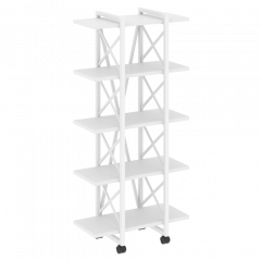 Loft Стеллаж на колесных опорах-5 полок VR.L-MST.K-5.4V Белый бриллиант/Белый металл 800*400*1704
