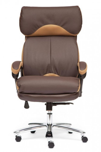 Кресло GRAND , кож/зам/ткань, коричневый/бронзовый, 36-36/21