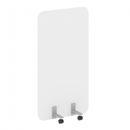 R-line Перегородка на металлических опорах, на роликах DP.R-80-150 Белый бриллиант/Серый металл 800*18*1500