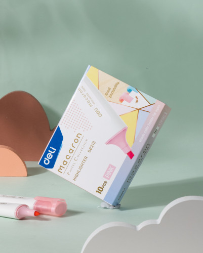 Текстовыделитель Deli ES621Spink Macaron скошенный пиш. наконечник 1-5мм розовый