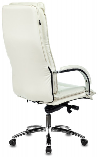 Кресло руководителя Бюрократ T-9927SL слоновая кость кожа крестов. металл хром