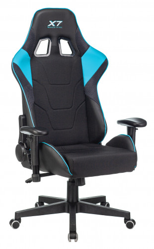 Кресло игровое A4Tech X7 GG-1100 черный/голубой текстиль/эко.кожа крестов. пластик