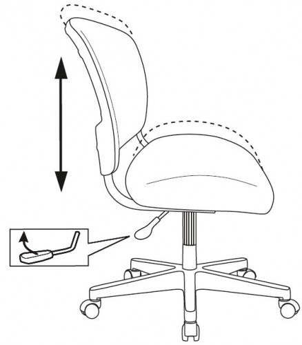 Кресло детское Бюрократ CH-296NX черный карандаши крестов. пластик