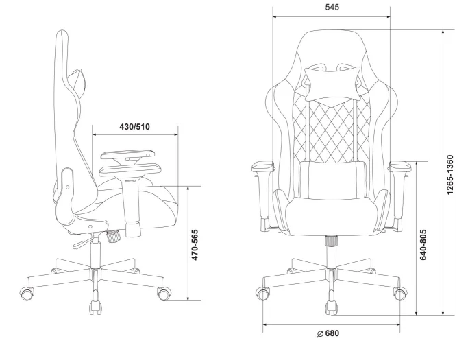 Кресло игровое Zombie VIKING 7 KNIGHT Fabric серый Loft ромбик ткань/эко.кожа с подголов. крестов. металл