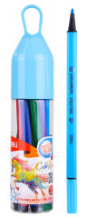 Фломастеры Deli EC10506 ColoRun трехгр. Вентилируемый смываемые 12цв. пластиковая туба