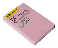 Блок самоклеящийся бумажный Silwerhof 682155-03 51x76мм 100лист. 75г/м2 пастель розовый