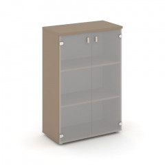 Estetica Шкаф сред. широкий (2 сред. фасада стекло) ES.ST-2.4 Латте/Сатин матовый 800*420*1207