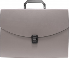 Портфель Бюрократ -BPP13GREY 13 отдел. A4 пластик 0.7мм серый