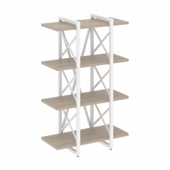Loft Стеллаж на регулируемых опорах-4 полки VR.L-MST.O-4.4V Дуб аттик/Белый металл 800*400*1280