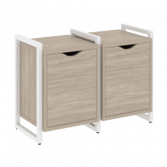 Loft Тумба на регулируемых опорах наборная. Вариант №2 VR.L-TN-2.O Дуб аттик/Белый металл 970*460*719