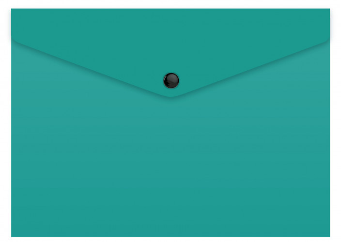 Конверт на кнопке Бюрократ -PK803TA5TURG A5 гориз. пластик 0.15мм бирюзовый