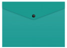 Конверт на кнопке Бюрократ -PK803TA5TURG A5 гориз. пластик 0.15мм бирюзовый