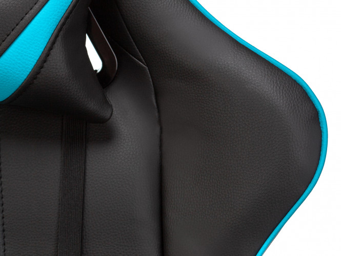 Кресло игровое A4Tech X7 GG-1200 черный/голубой эко.кожа крестов. пластик