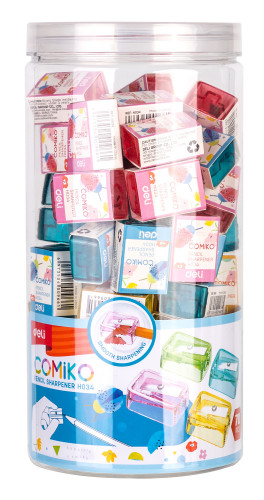 Точилка для карандашей ручная Deli EH034 Comico 1 отверстие пластик ассорти