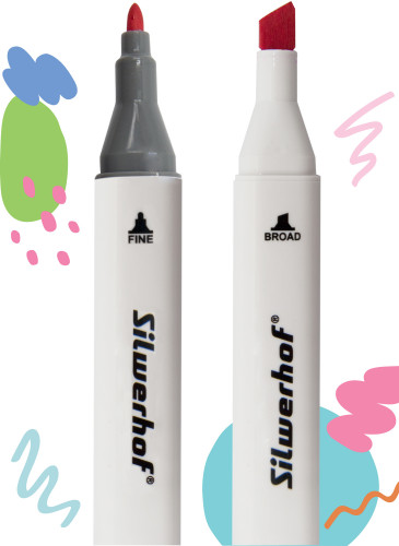 Набор маркеров для скетчинга Silwerhof двойной пиш. наконечник 1-7мм 24цв. блистер (24шт.)
