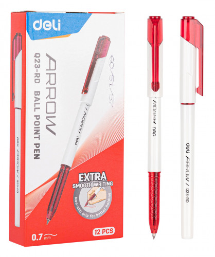 Ручка шариков. Deli Arrow EQ23-RD белый/красный d=0.7мм красн. черн. (1шт)