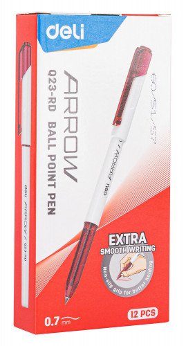 Ручка шариков. Deli Arrow EQ23-RD белый/красный d=0.7мм красн. черн. (1шт)